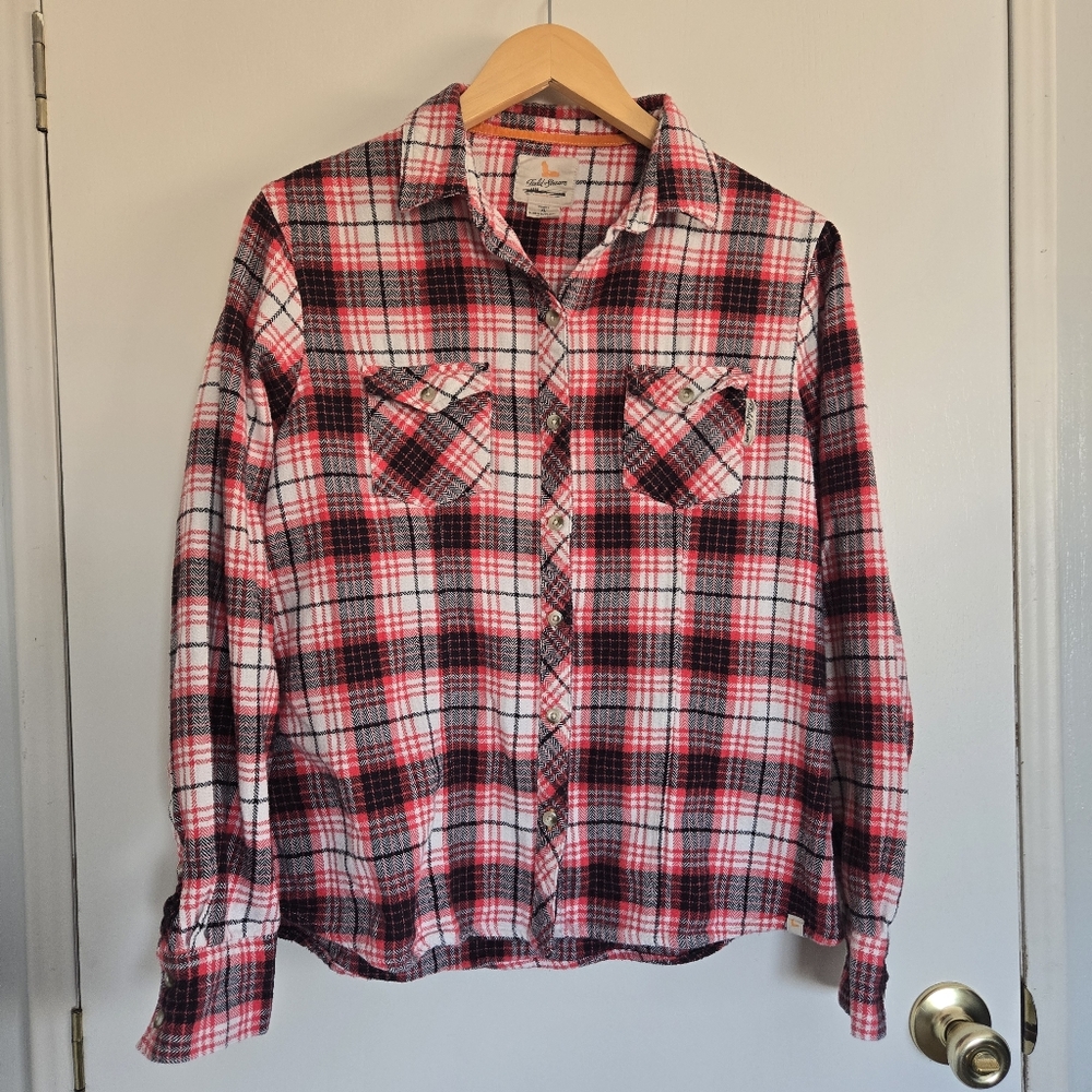 Field And Stream Flannel Shirt Women's XL Red Plaid
